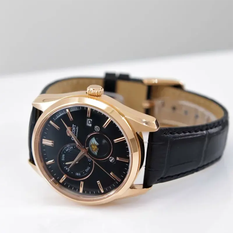 Orient Contemporary Sun and Moon Black Dial Men's Watch- RA-AK0309B